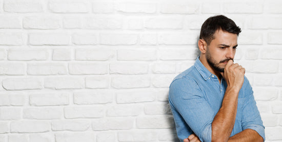 Man thinking about repairing damaged skin barrier with eczema or psoriasis