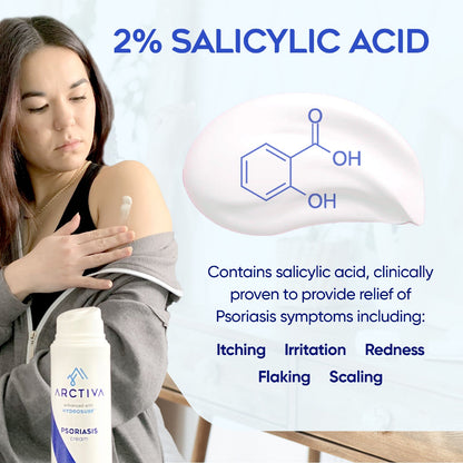 Psoriasis Cream - Travel Size 1.35oz with 2% Salicylic Acid enhanced with HYDROSURF Glycolipid Technology